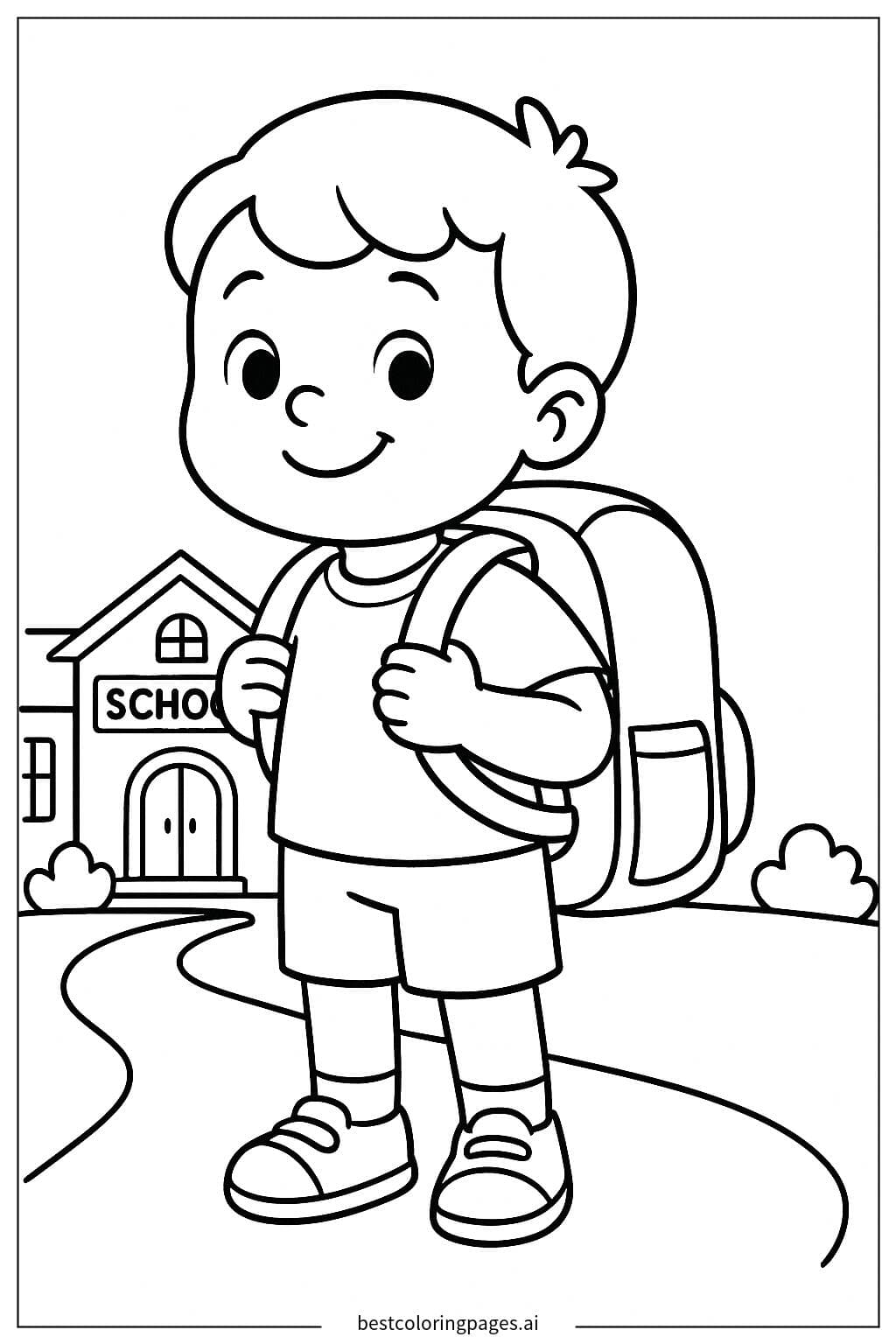 Back to School: Child with Backpack