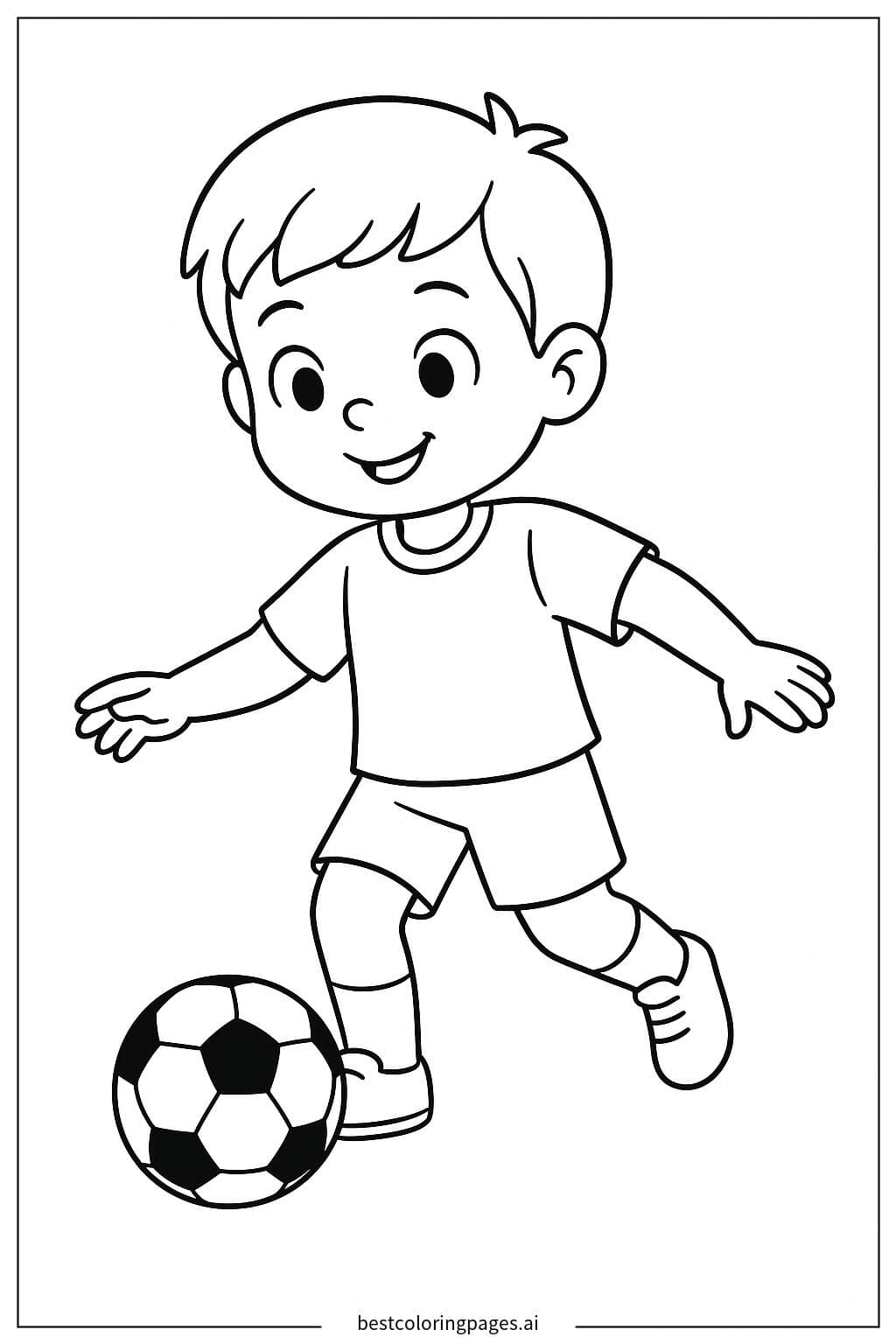 Child Kicking a Soccer Ball