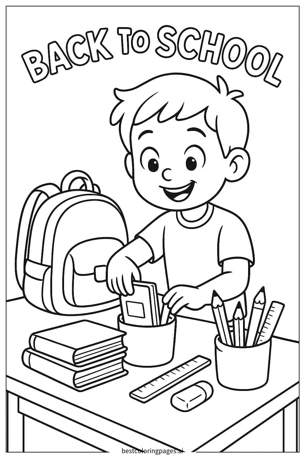 Anak Menyiapkan Perlengkapan Sekolah