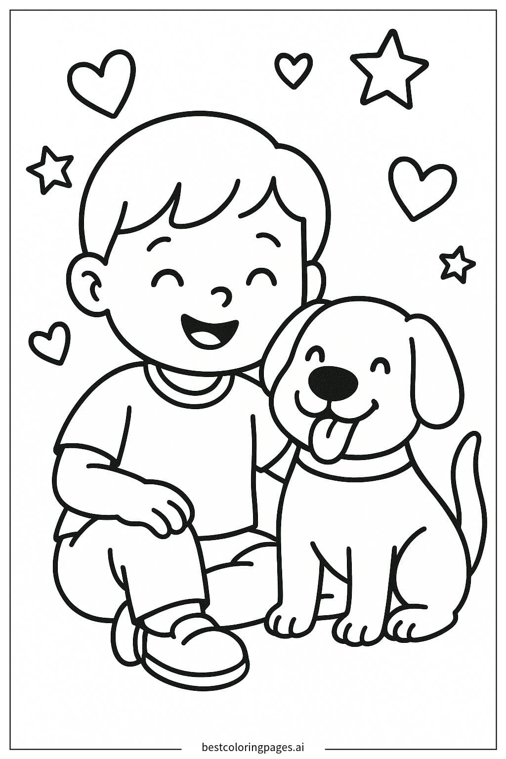 Child with Pet Dog