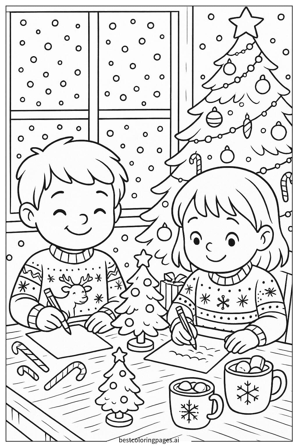 Crianças Escrevendo Cartas para o Papai Noel