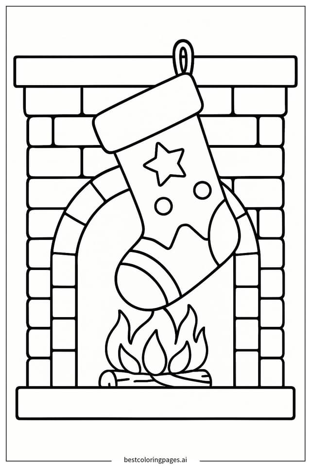 Disegni di Calza di Natale da Colorare