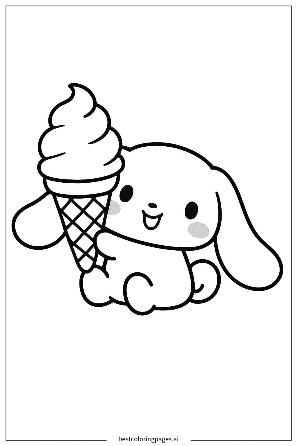 Cinnamoroll Enjoying Ice Cream