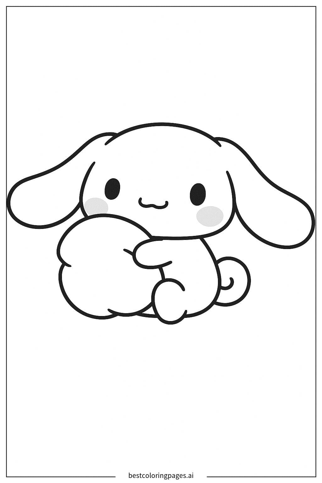 シナモロールが枕を抱きしめる