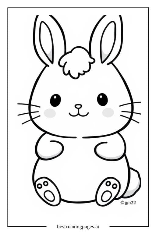 シナモロールが座っている のぬりえ