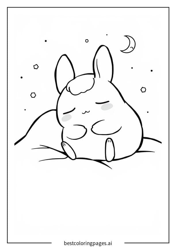 シナモロールの平和な眠り のぬりえ