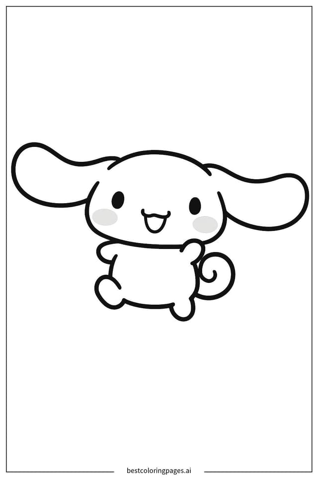 シナモロールの笑顔 のぬりえ