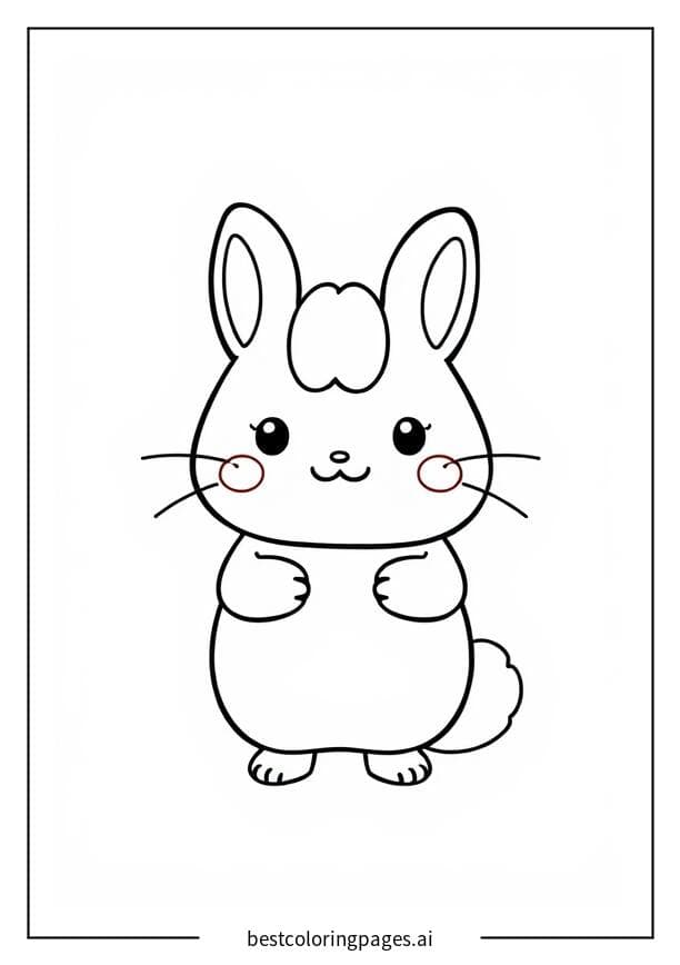 シナモロールの笑顔で立っている姿 のぬりえ