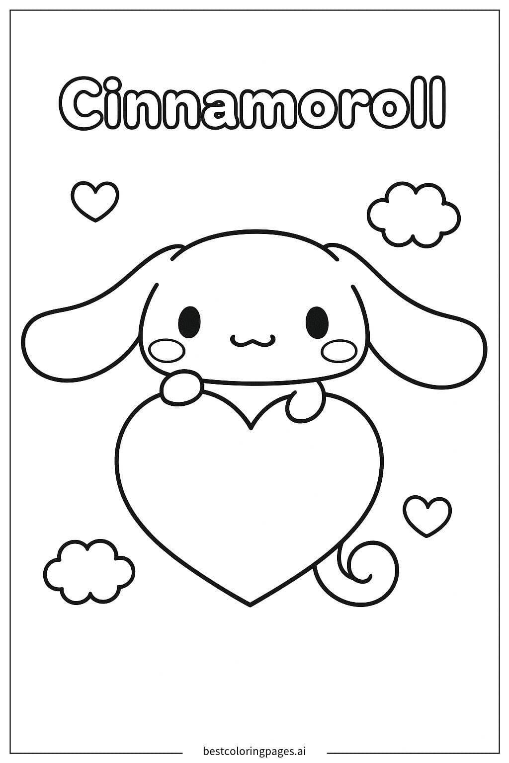 Cinnamoroll avec un cœur