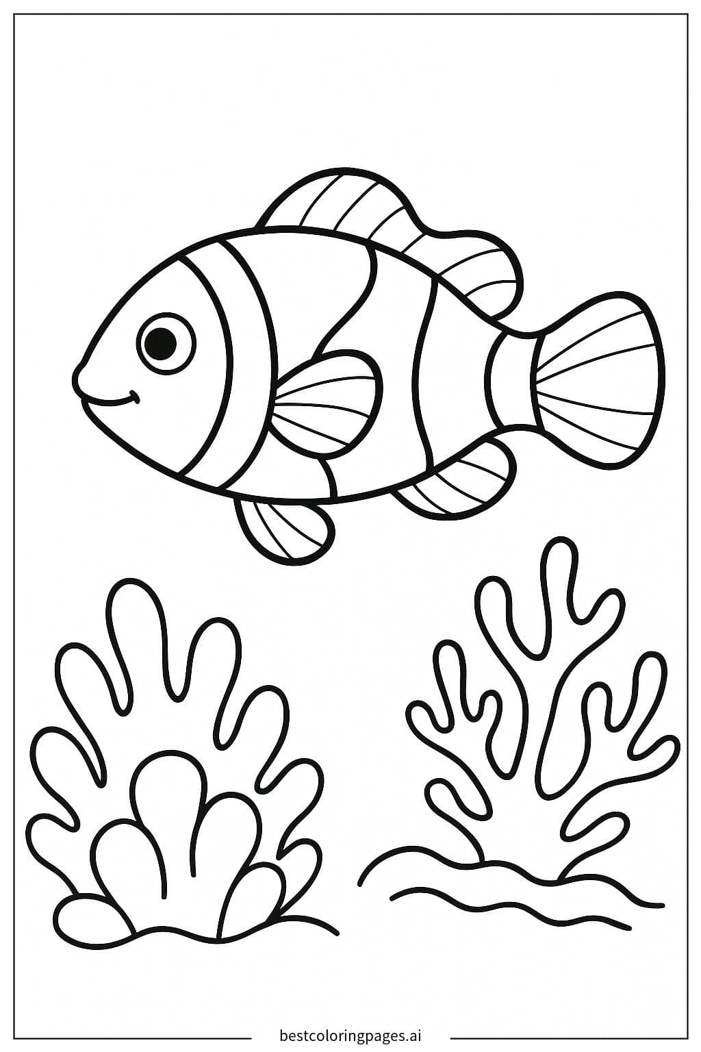 Pesce Pagliaccio Nel Corallo