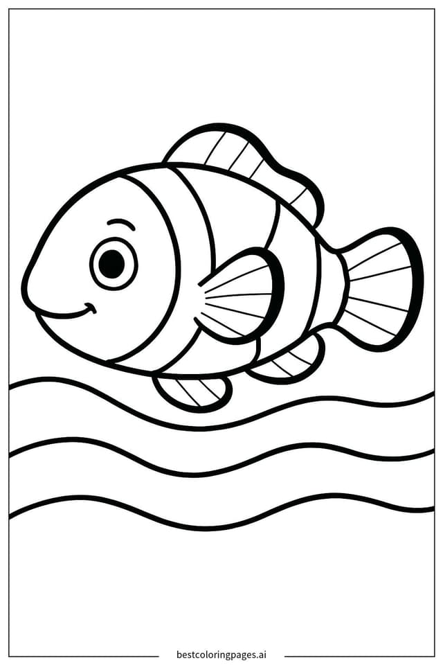 Disegni di Pesce Pagliaccio a Riposo da Colorare