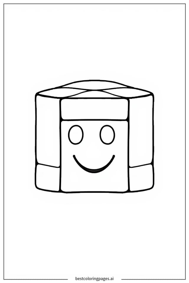 Cheerful Rubik's Cube Face Coloring Page