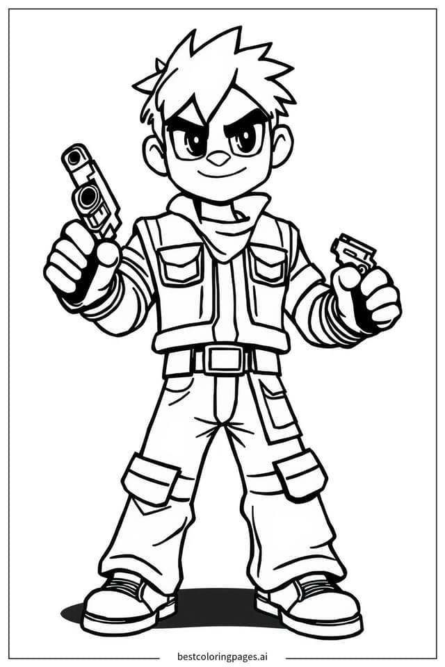 Coloriage Colt avec des pistolets