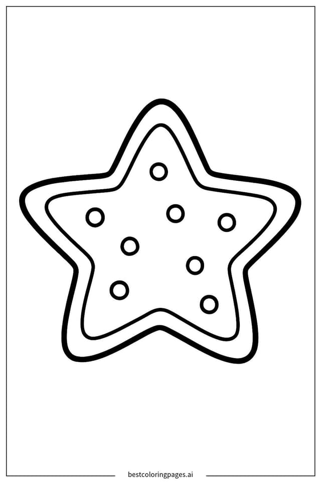 Disegni di Biscotto a forma di stella da Colorare
