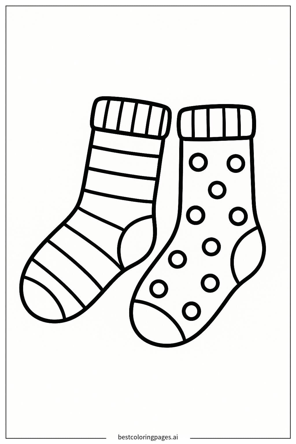 Cozy Socks Coloring Page