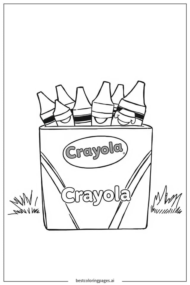 Coloriage Boîte Crayola avec Crayons