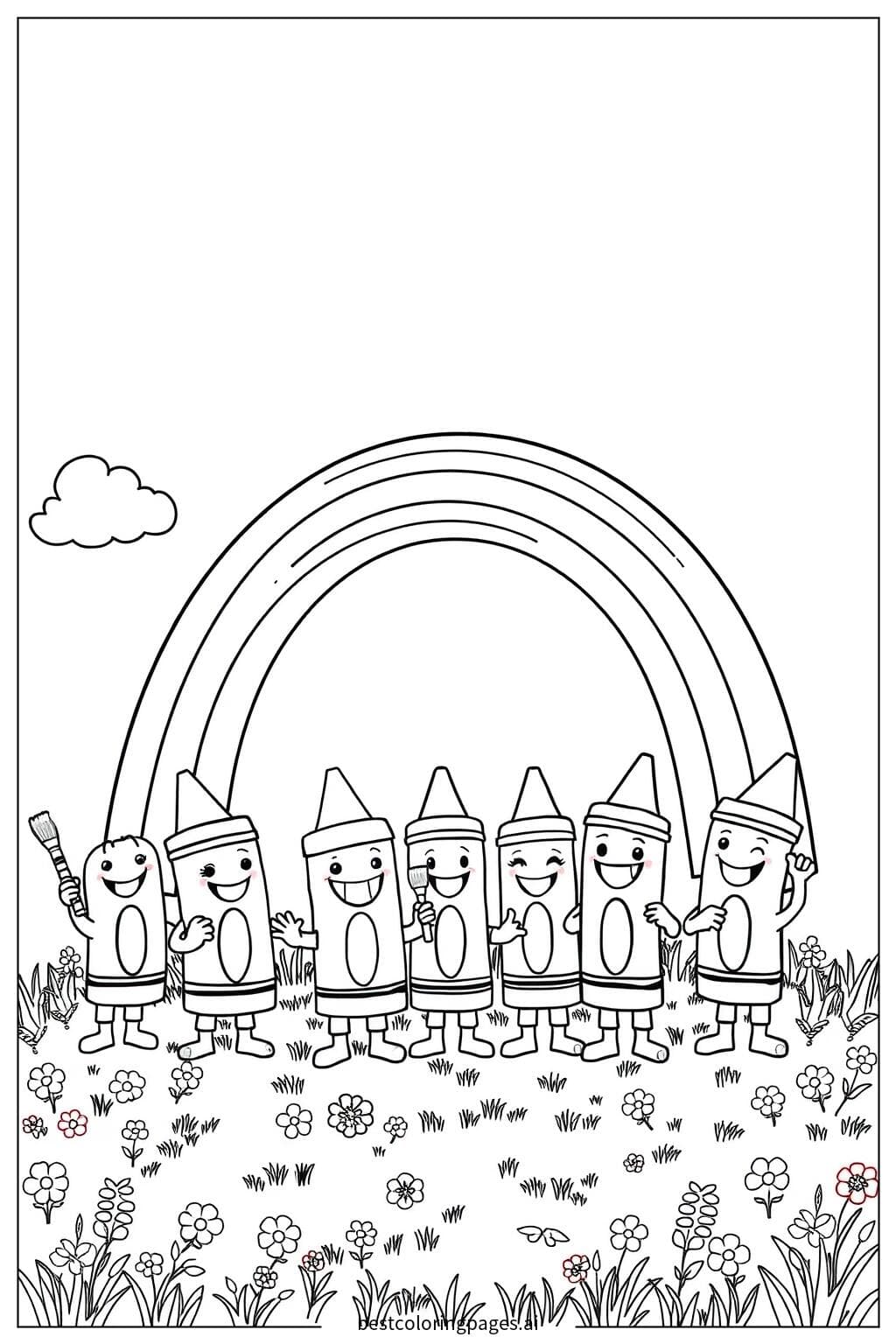 Crayola Characters Painting a Rainbow