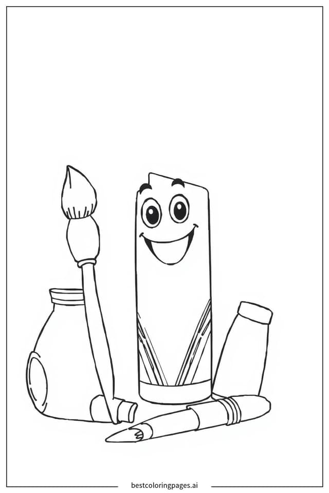 Coloriage Crayon Crayola et Pinceau
