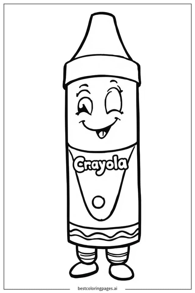 Coloriage Crayon Crayola avec Chapeau