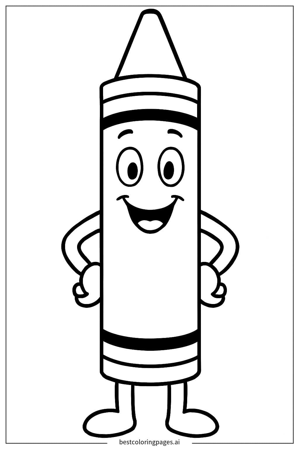 Cheerful Crayon Standing Tall