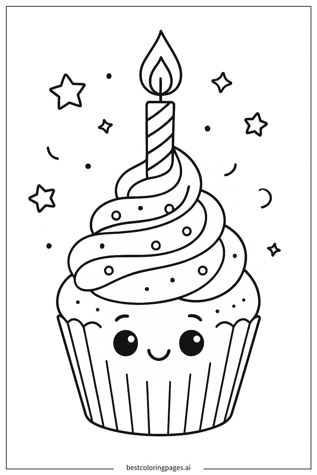 Cupcake with Birthday Candle