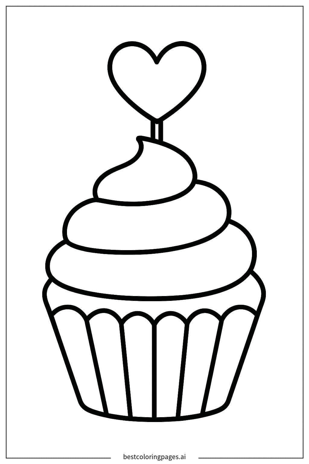 Cupcake con Decorazione a Forma di Cuore
