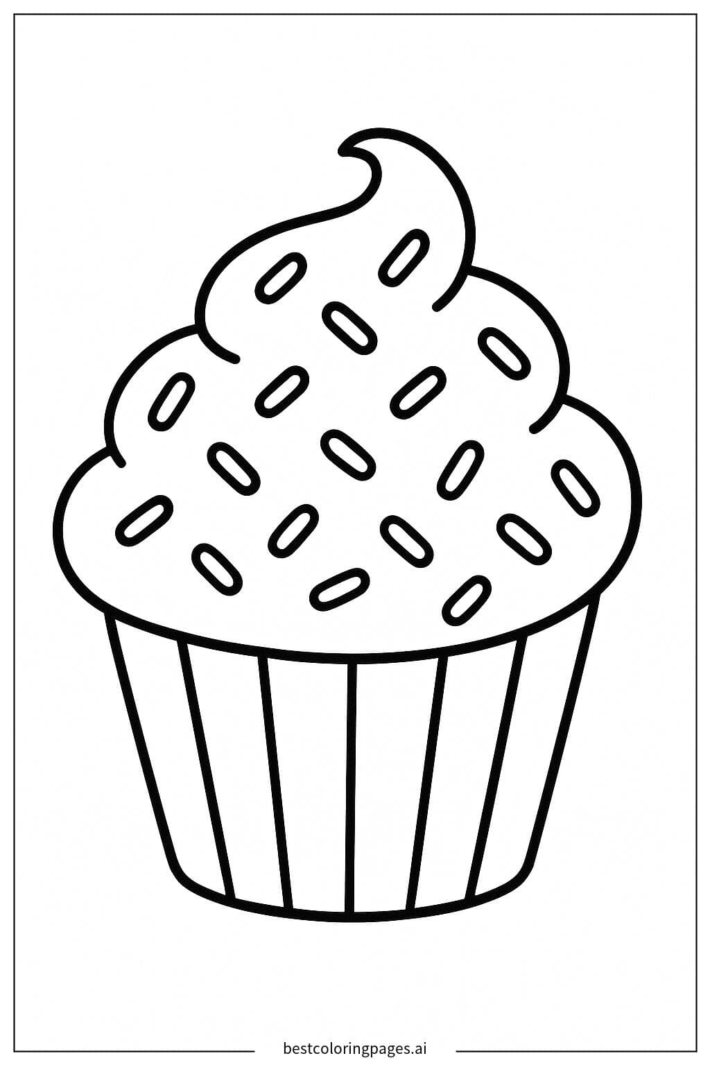 Cupcake with Rainbow Sprinkles