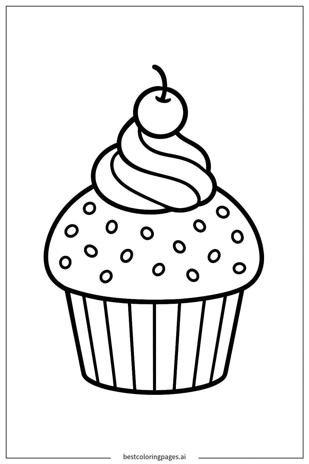 Adorable Cupcake with Colorful Sprinkles