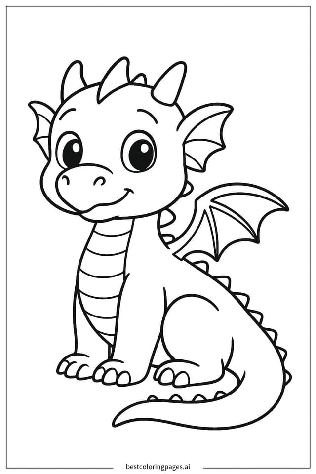 Adorable Dragon Tail Coloring Page
