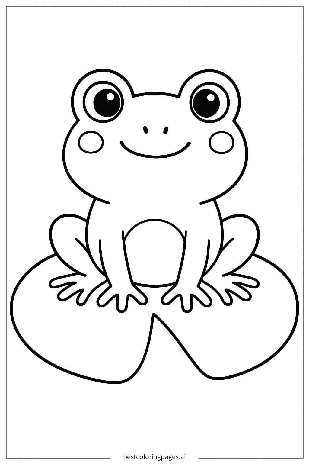 Süßer Frosch auf einem Seerosenblatt
