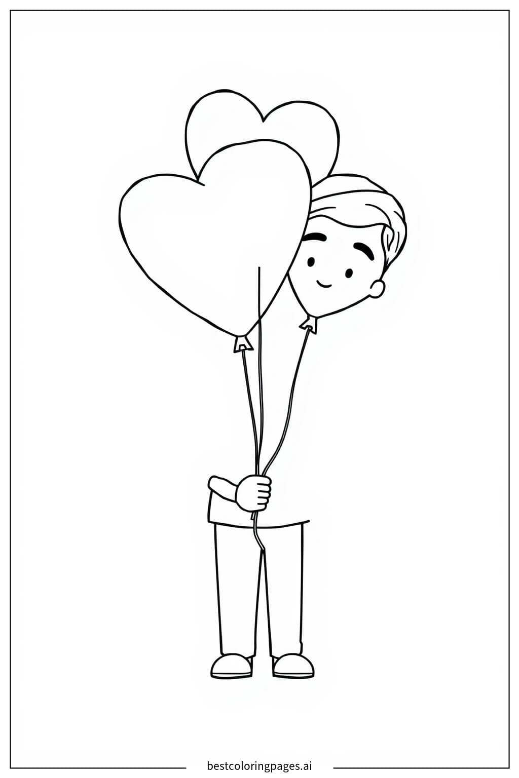 Papá sosteniendo un globo en forma de corazón