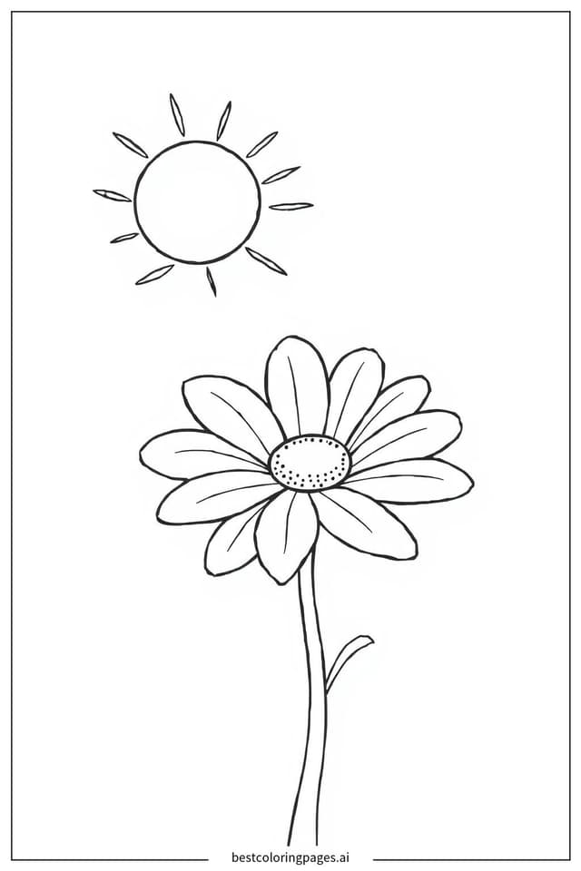 Gänseblümchen in der Sonne Ausmalbilder