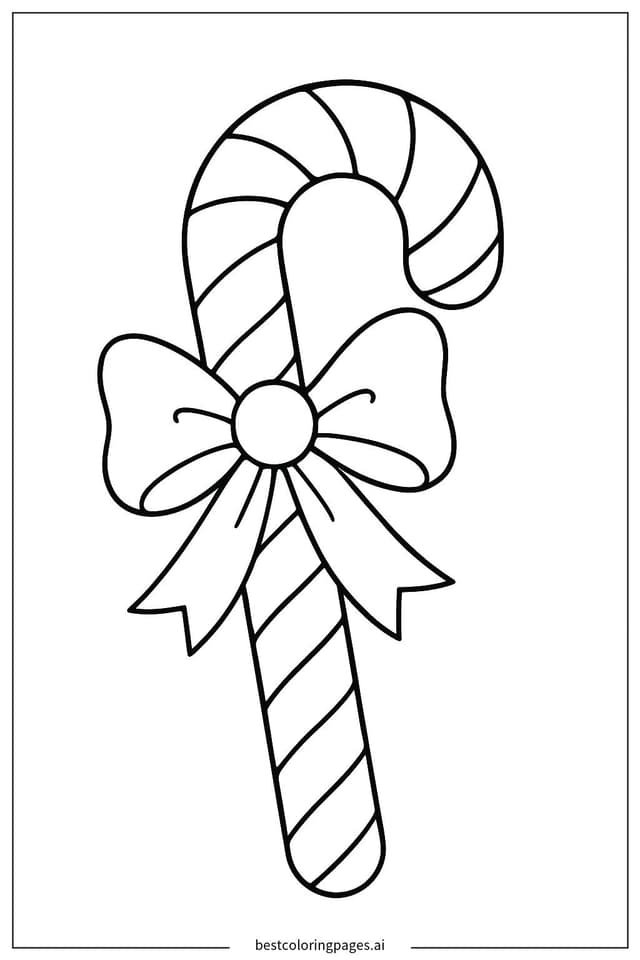 Disegni di Bastoncino di Zucchero Decorativo da Colorare