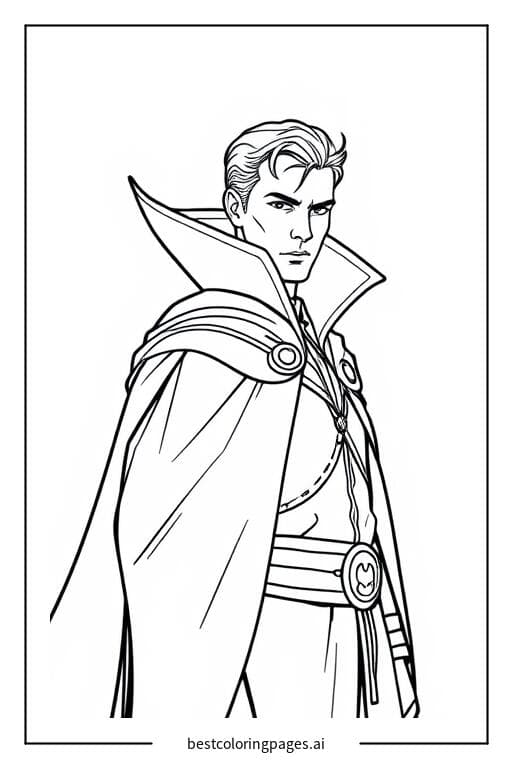 Doctor Strange with his Cloak Coloring Pages