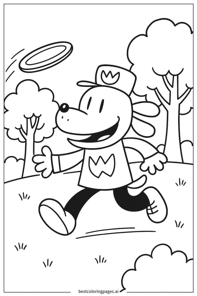 Coloriage Dog Man au parc