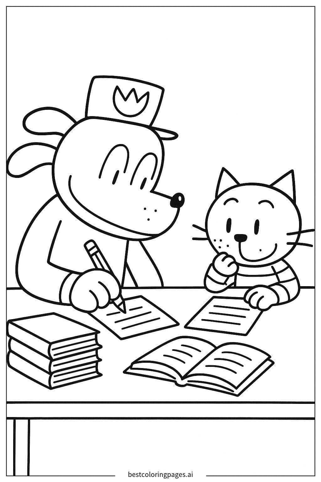 Dog Man Helping Lil’ Petey with Homework