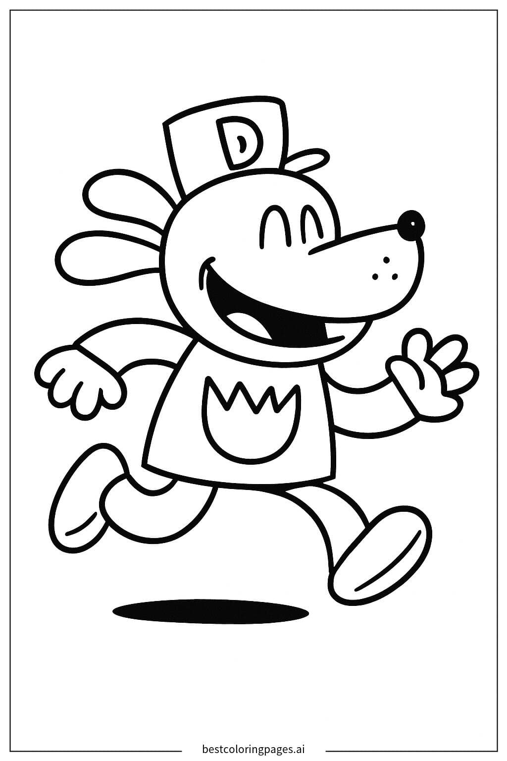 Dog Man Joyfully Running with a Big Smile