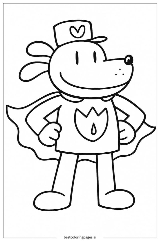 Coloriage Portrait Simple de Dog Man