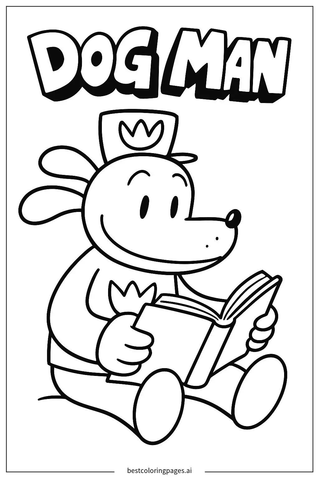 Dog Man Reading a Book