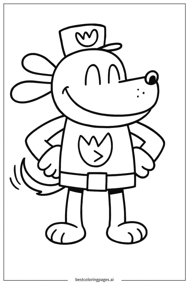 Coloriage Dog Man Souriant
