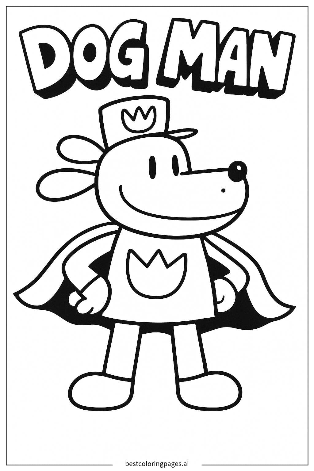 Dog Man Standing Proudly with His Cape