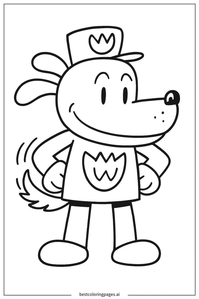 Coloriage Dog Man Agitant Sa Queue