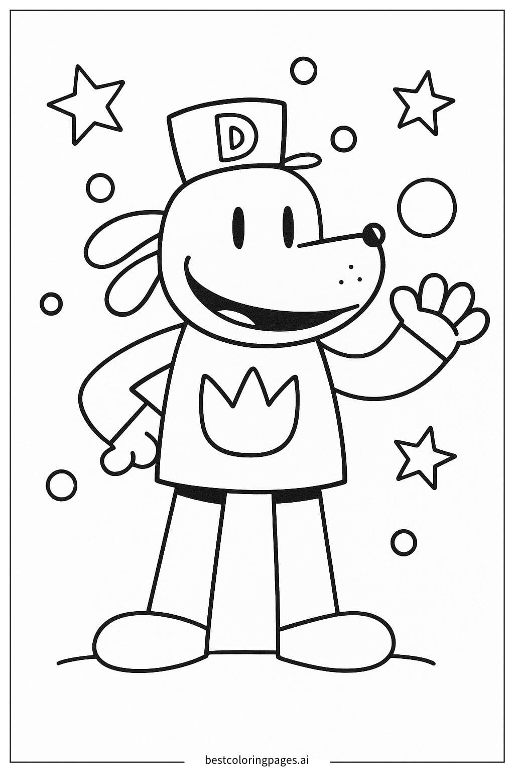 Dog Man Waving to His Friends