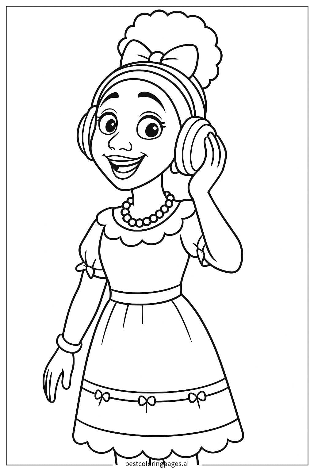 Dolores Enjoying Music with Headphones