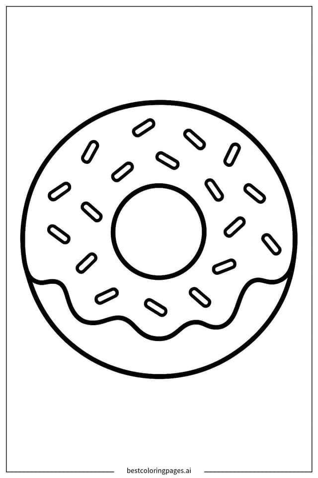 Disegni di Ciambella con Glassa da Colorare