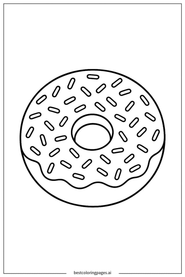 Disegni di Ciambella con granelli da Colorare