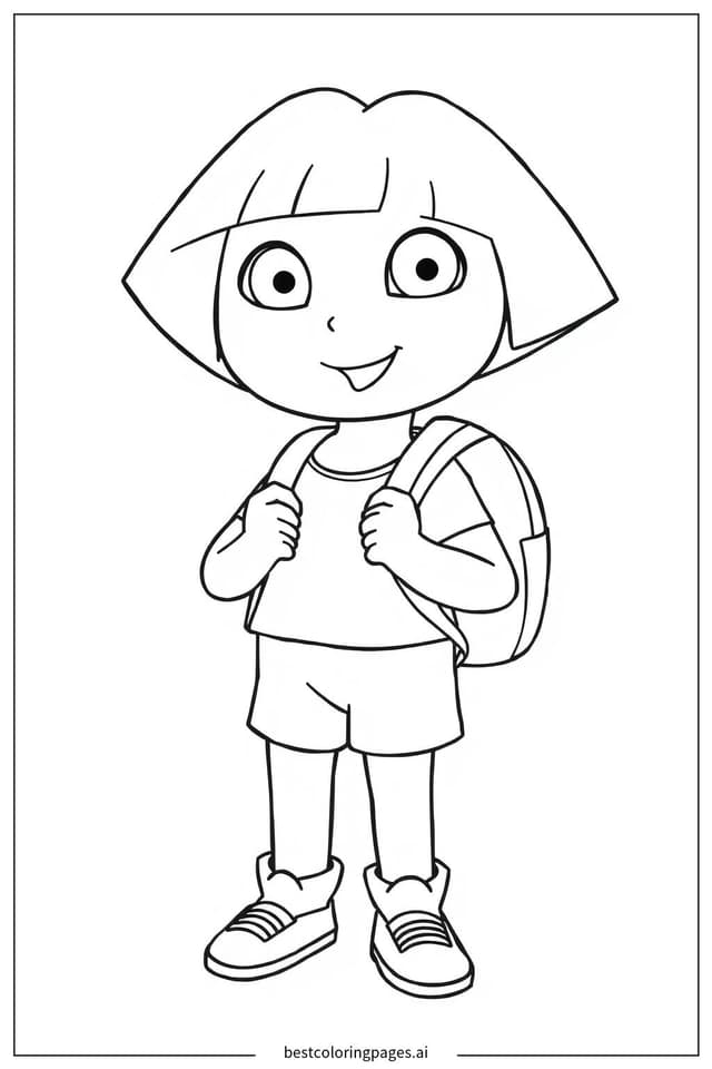 Dora the Explorer Ready for Adventure Coloring Page