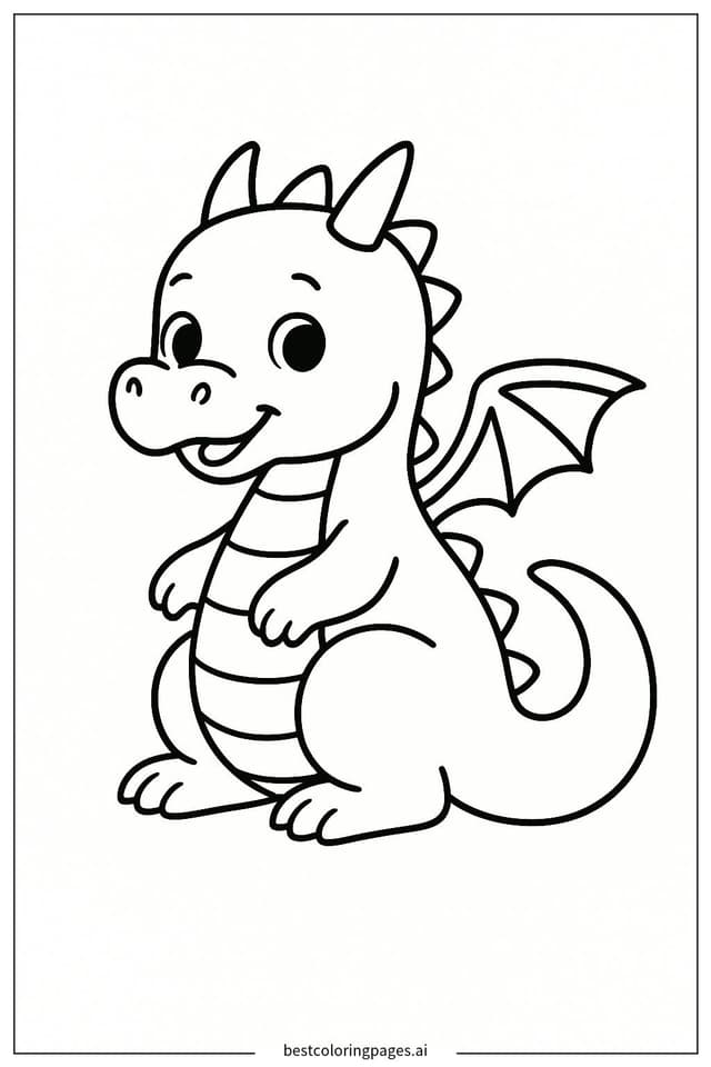 Curly Dragon Tail Coloring Page