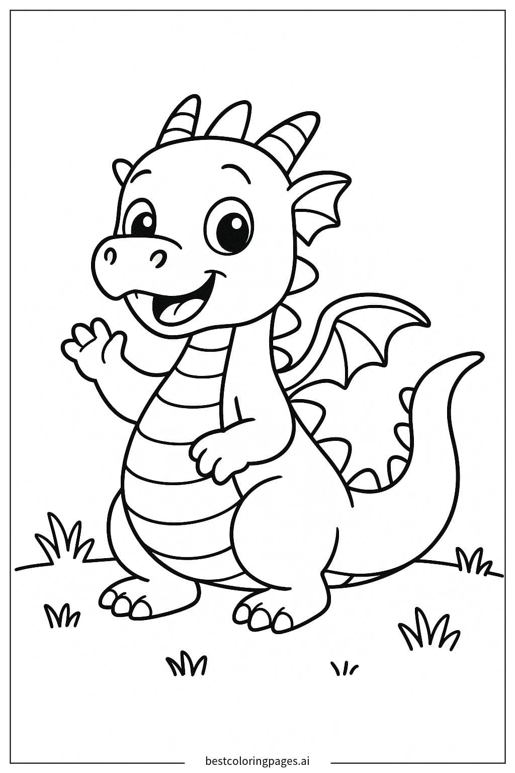 Playful Dragon Waving Its Tail