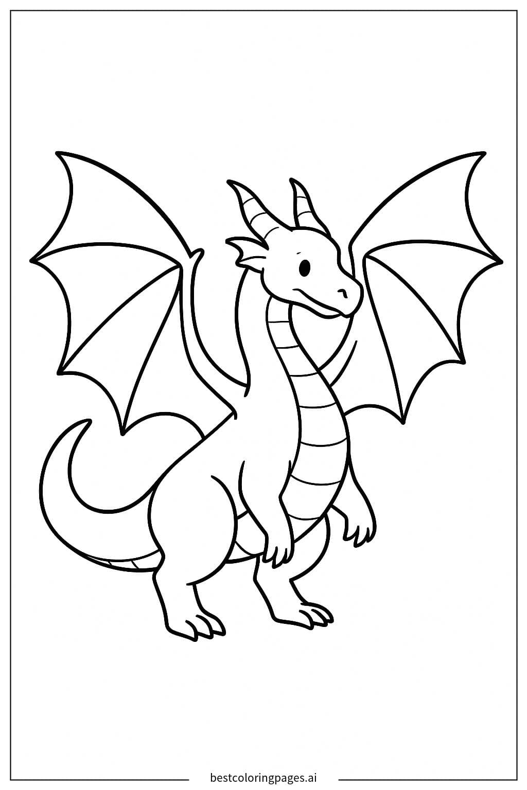 Majestic Dragon with Wings Spread